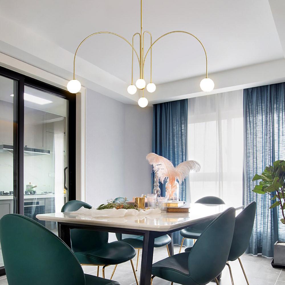 Lustra Chandelier Red Globe Modern - Letslighting