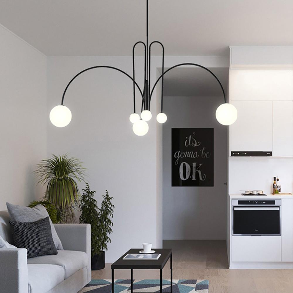 Lustra Chandelier Red Globe Modern - Letslighting