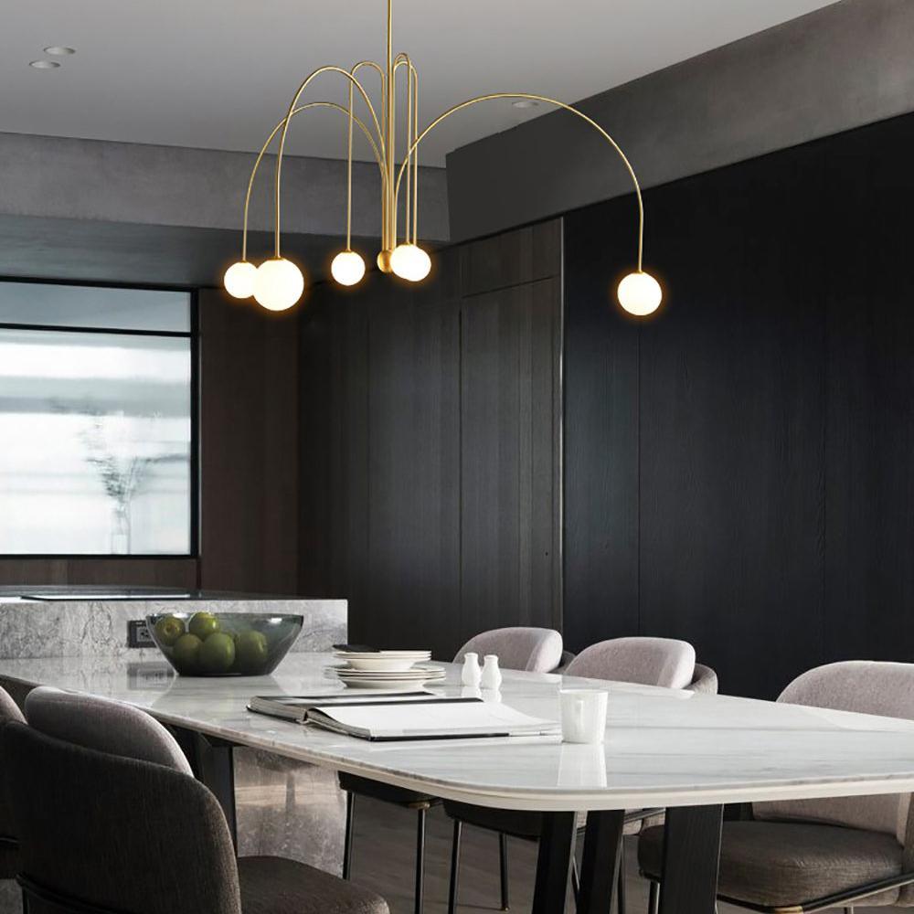 Lustra Chandelier Red Globe Modern - Letslighting