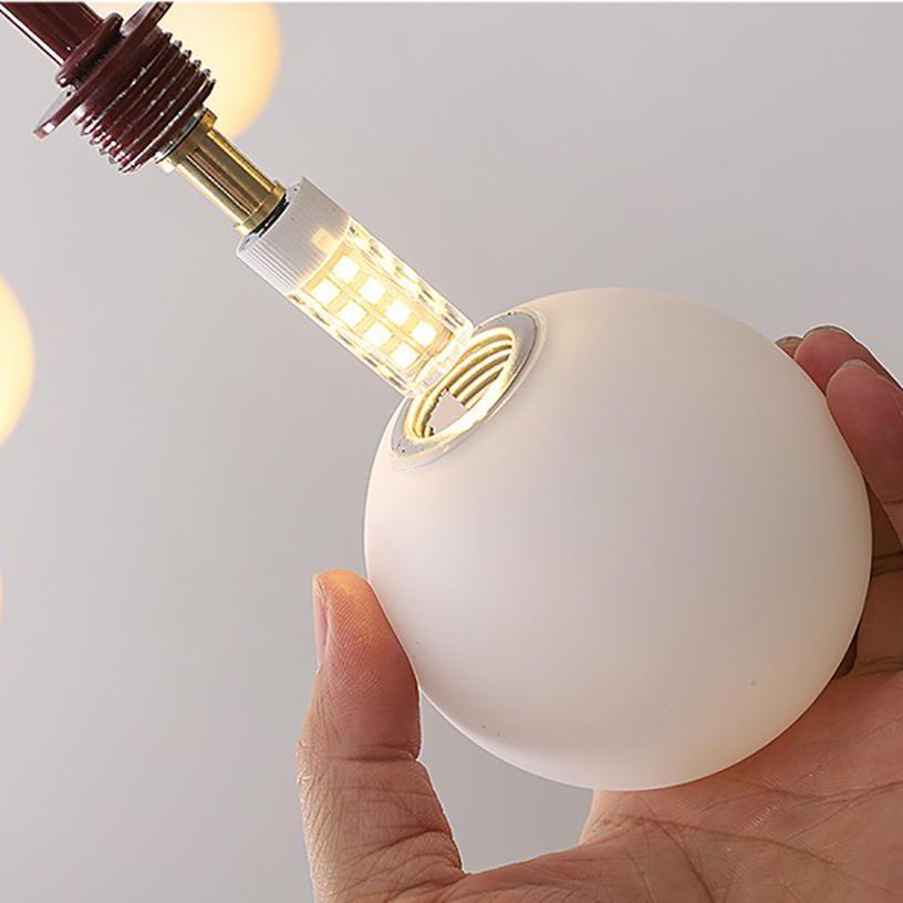 Lustra Chandelier Red Globe Modern - Letslighting