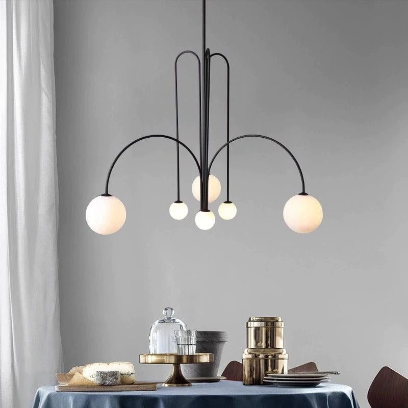 Lustra Chandelier Red Globe Modern - Letslighting