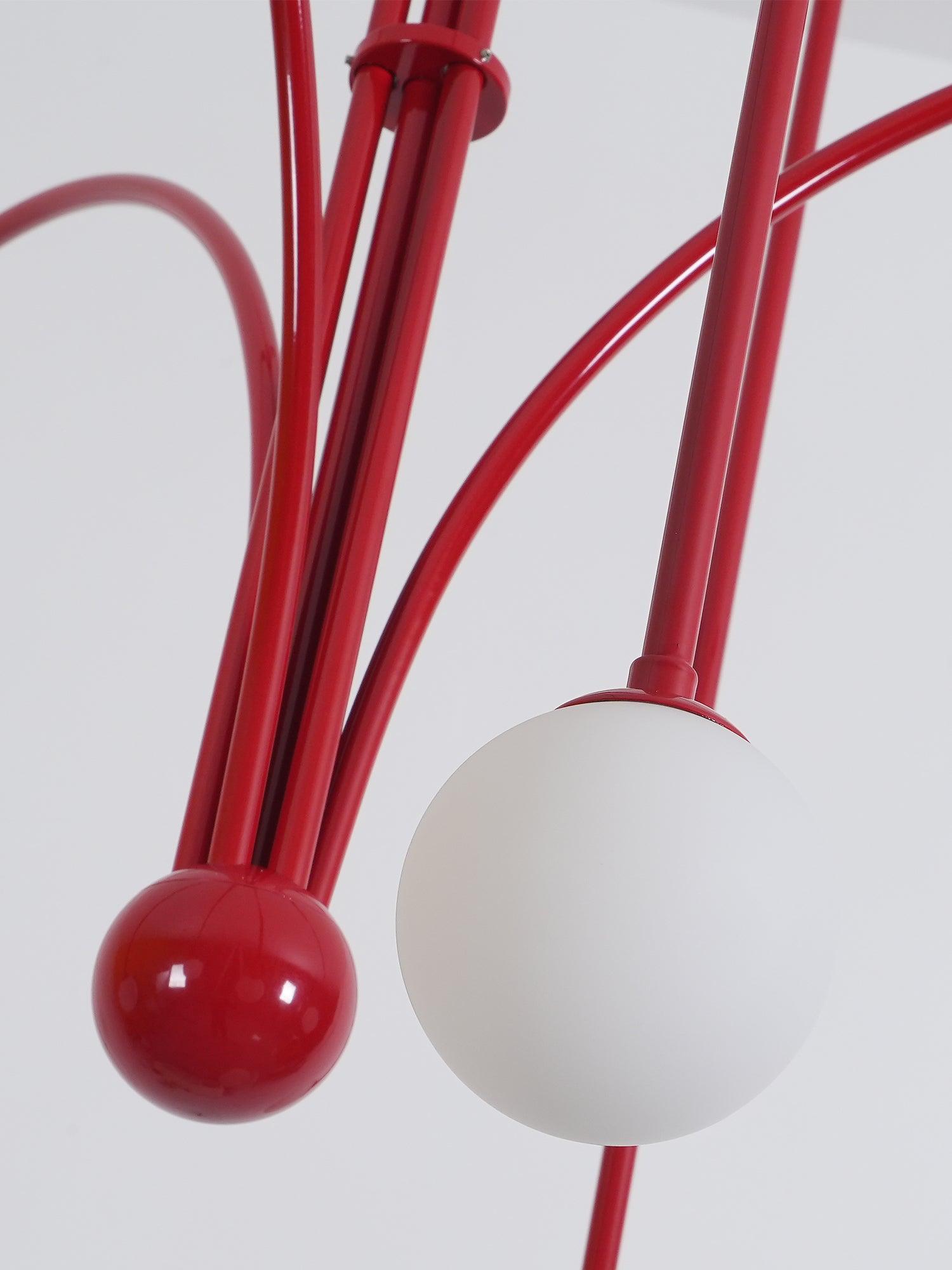 Lustra Chandelier Red Globe Modern - Letslighting