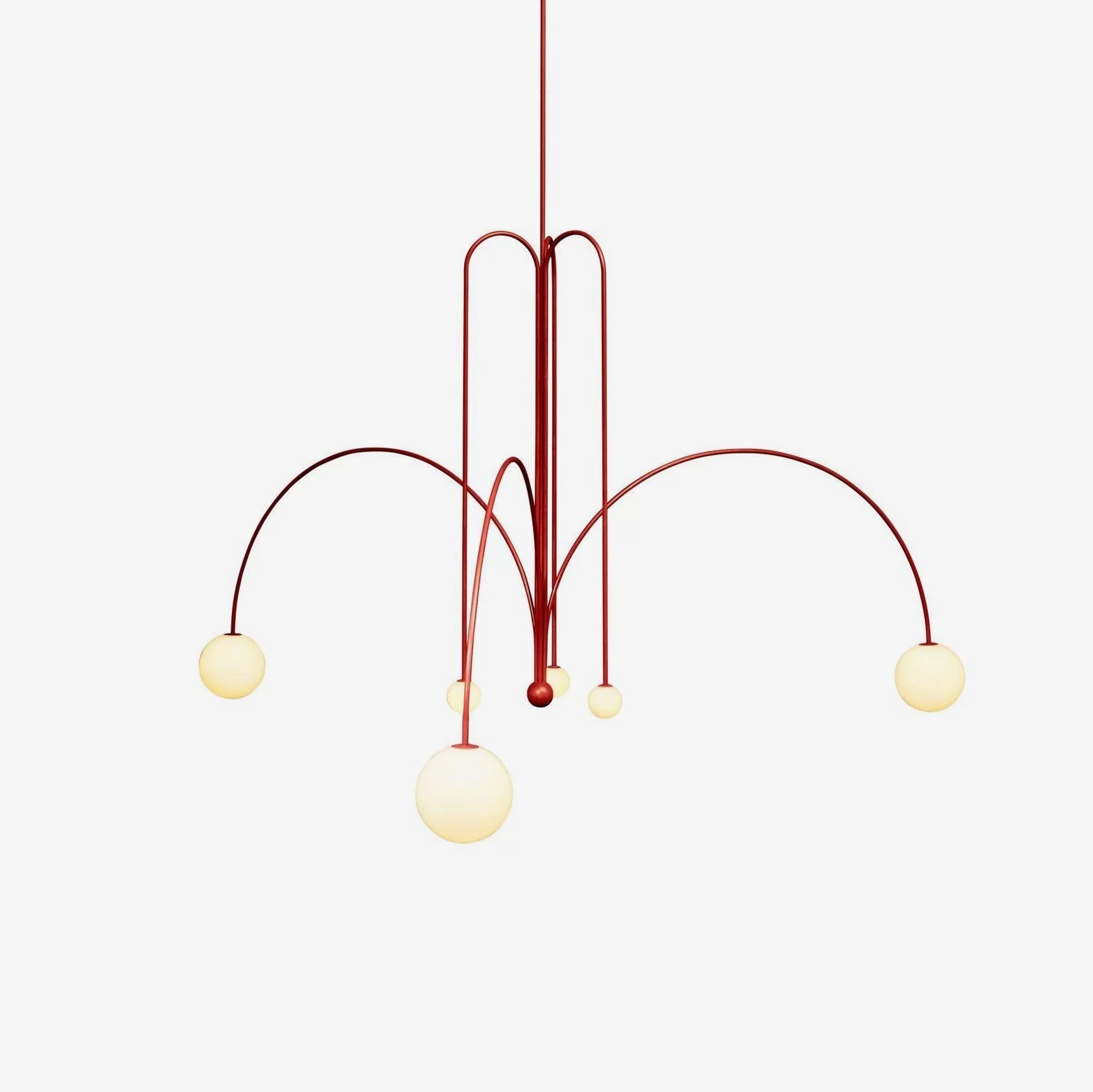 Lustra Chandelier Red Globe Modern - Letslighting
