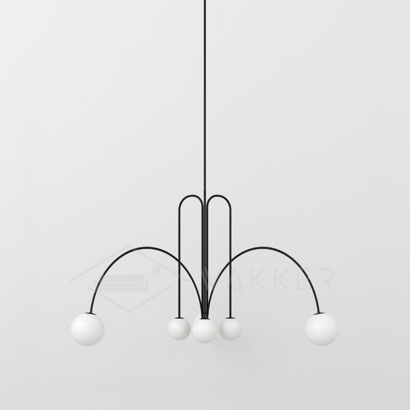 Lustra Chandelier Red Globe Modern - Letslighting