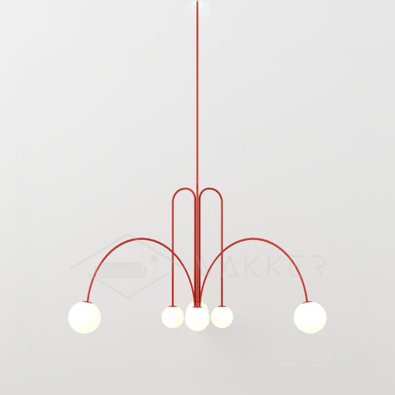 Lustra Chandelier Red Globe Modern - Letslighting