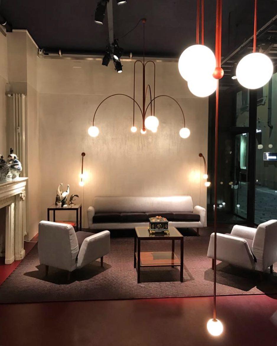 Lustra Chandelier Red Globe Modern - Letslighting
