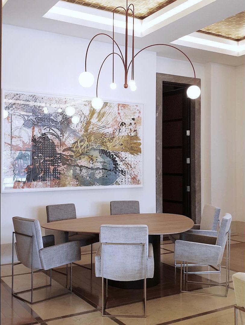 Lustra Chandelier Red Globe Modern - Letslighting