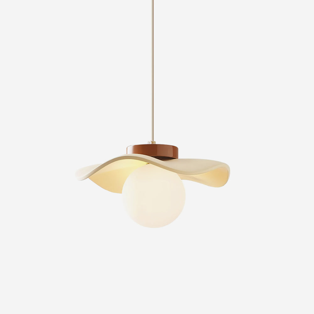 Pendant Lamp Glass and Wavy Shade Sculptural Minimalist Accent - Letslighting
