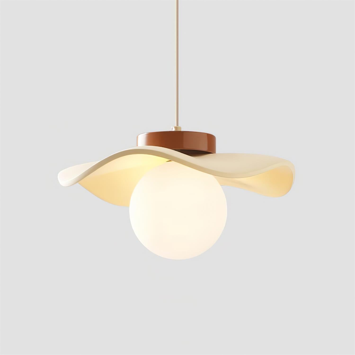 Pendant Lamp Glass and Wavy Shade Sculptural Minimalist Accent - Letslighting