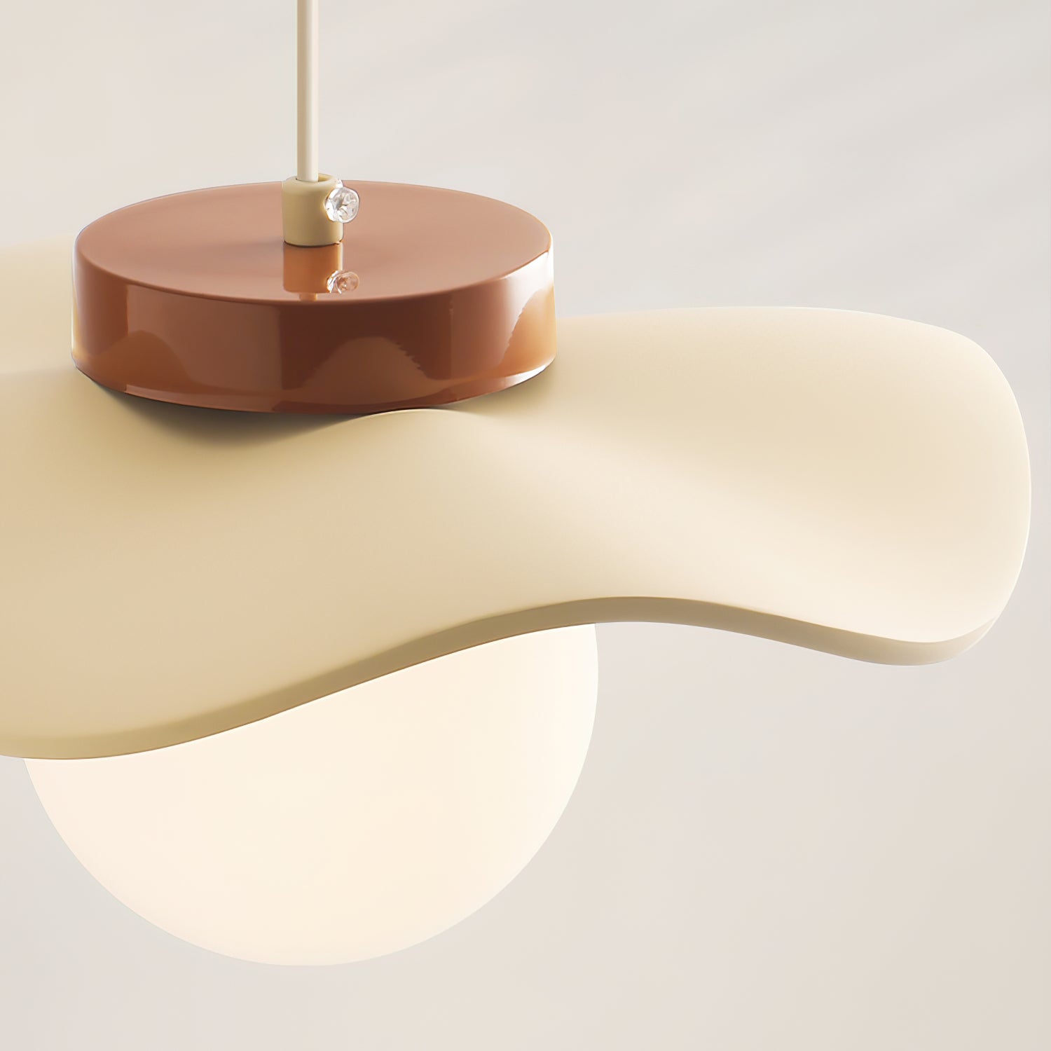 Pendant Lamp Glass and Wavy Shade Sculptural Minimalist Accent - Letslighting