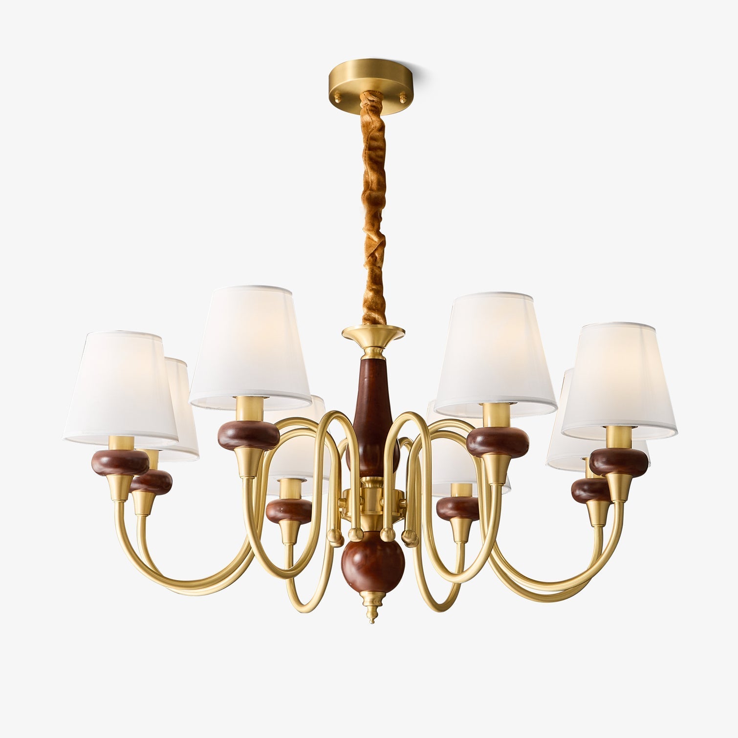 Zovena Classic Elegance Vintage Fabric Wood Chandelier - Letslighting