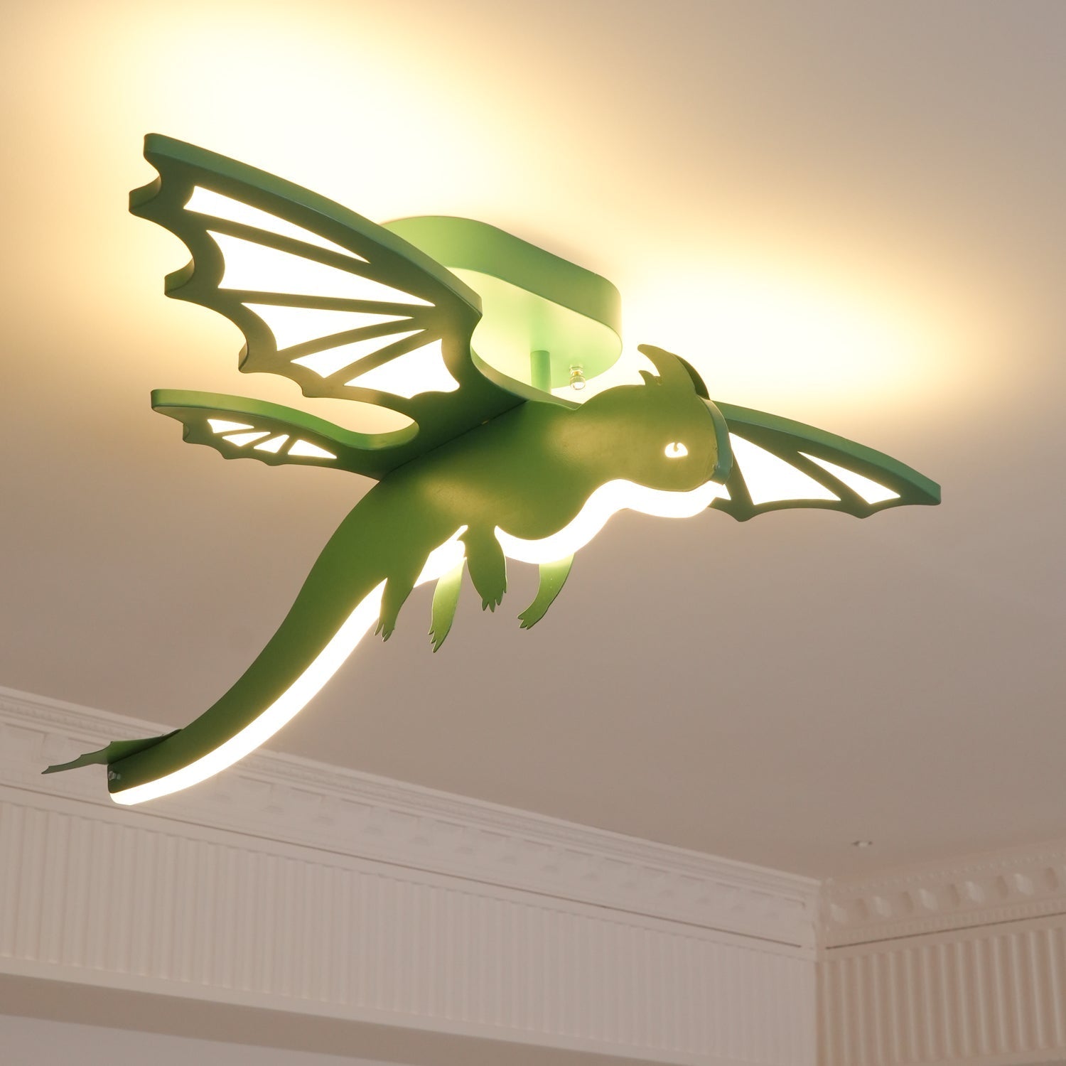 Lustra Ceiling Light Green Dinosaur LED - Letslighting