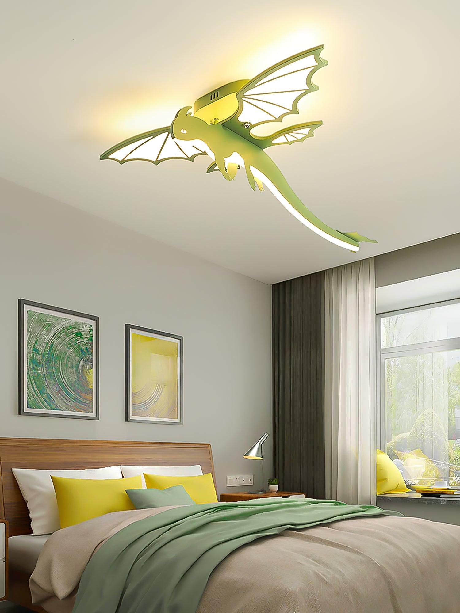 Lustra Ceiling Light Green Dinosaur LED - Letslighting