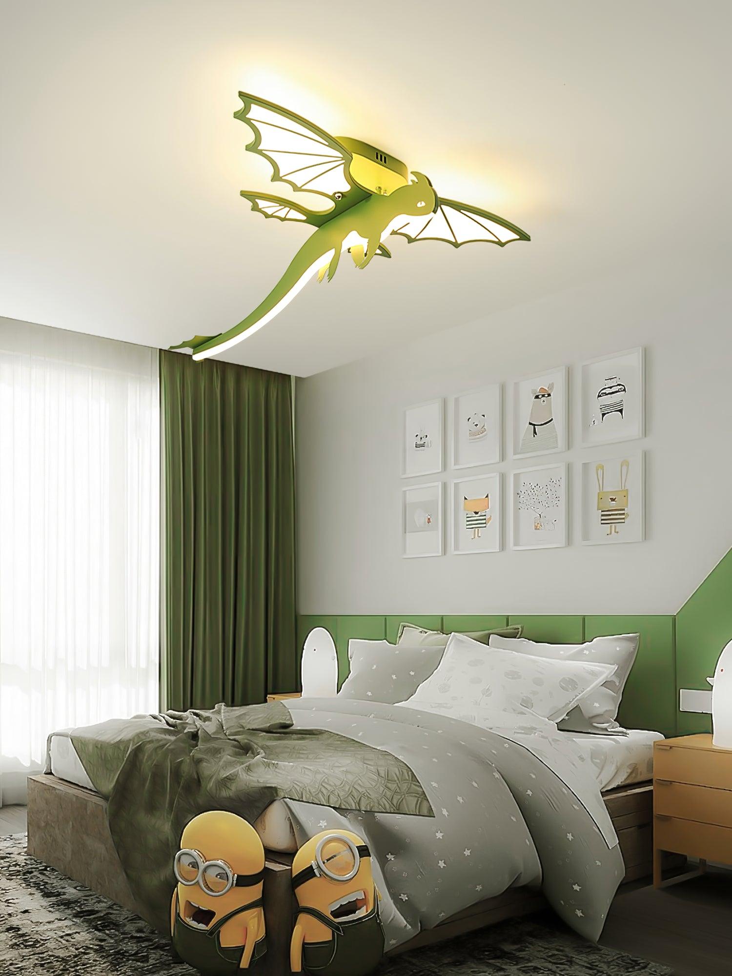 Lustra Ceiling Light Green Dinosaur LED - Letslighting