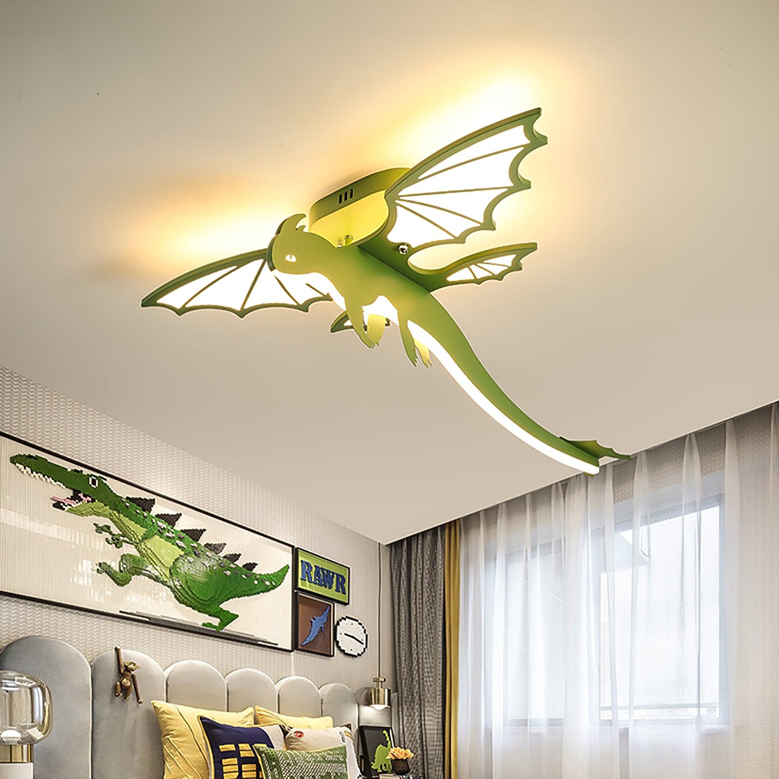 Lustra Ceiling Light Green Dinosaur LED - Letslighting