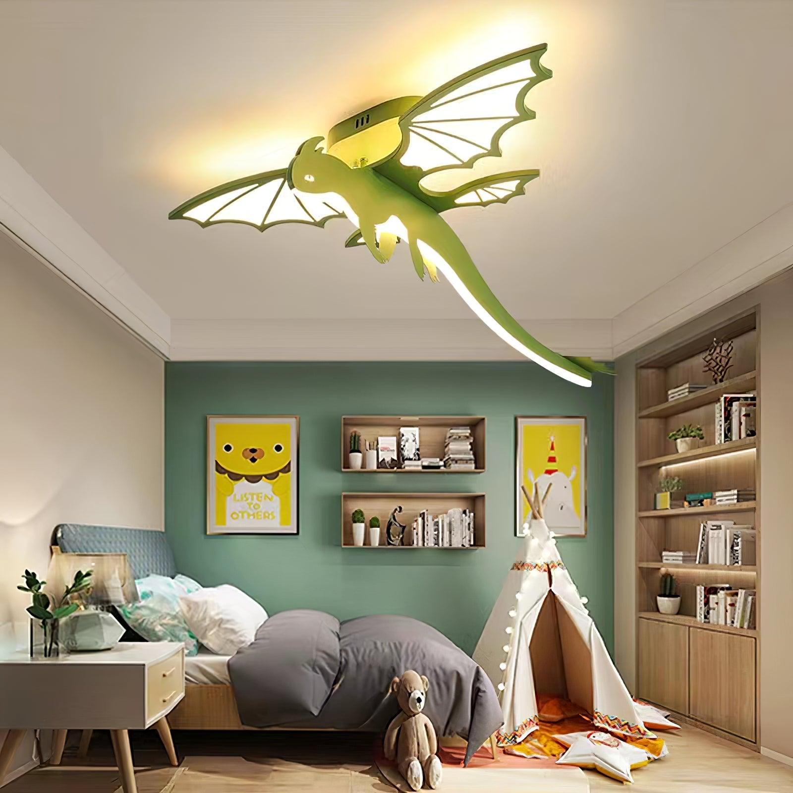 Lustra Ceiling Light Green Dinosaur LED - Letslighting