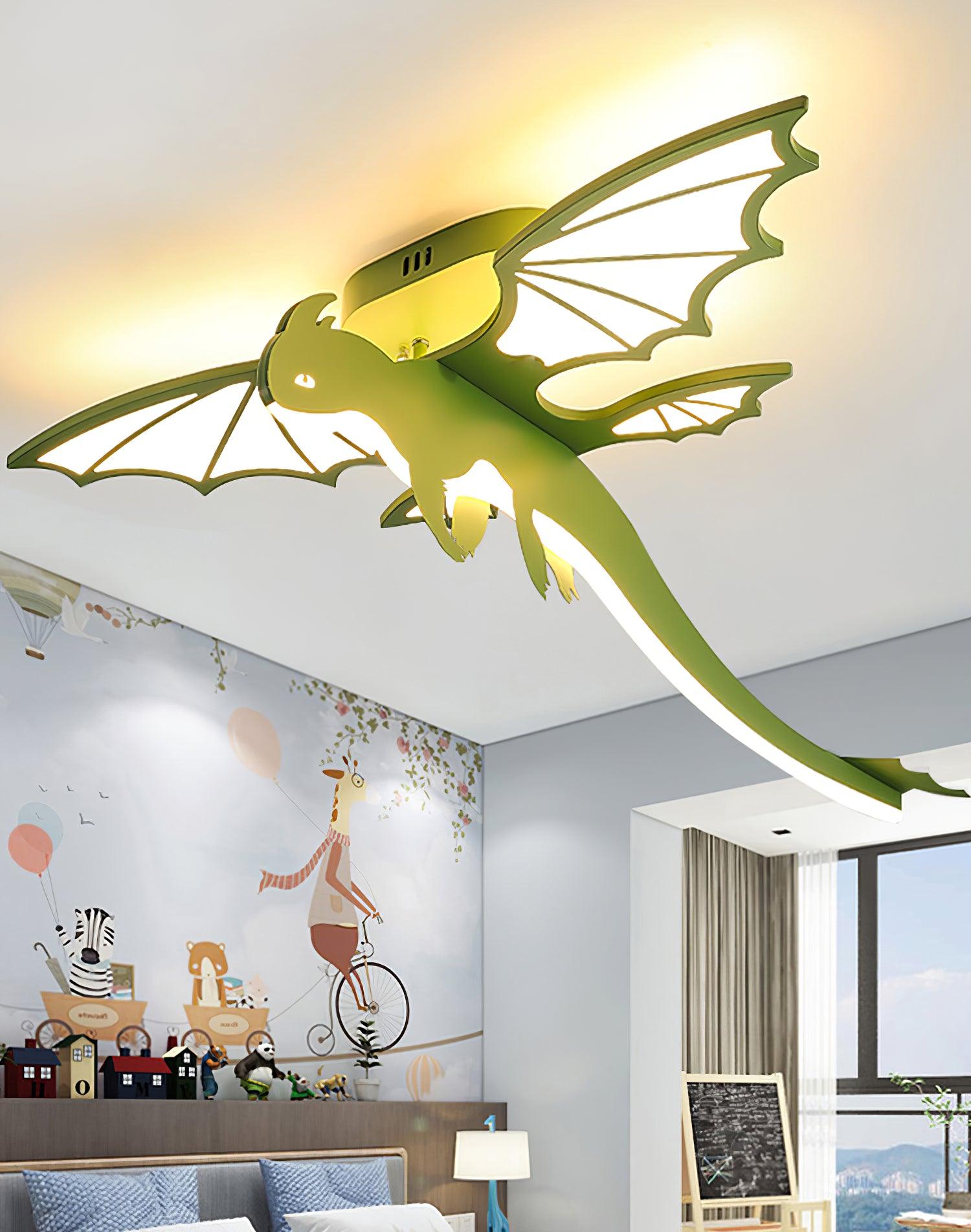 Lustra Ceiling Light Green Dinosaur LED - Letslighting
