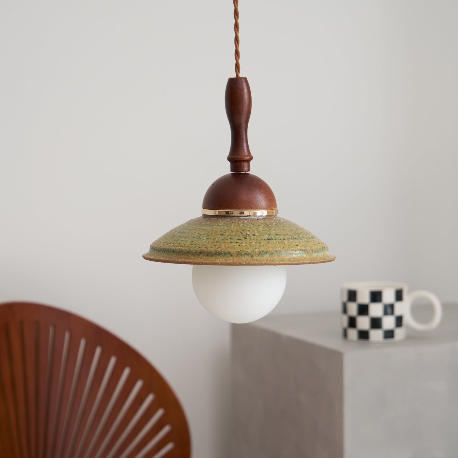 Ulsilia Nordic Art Wood Ceramics Pendant Lamp - Letslighting
