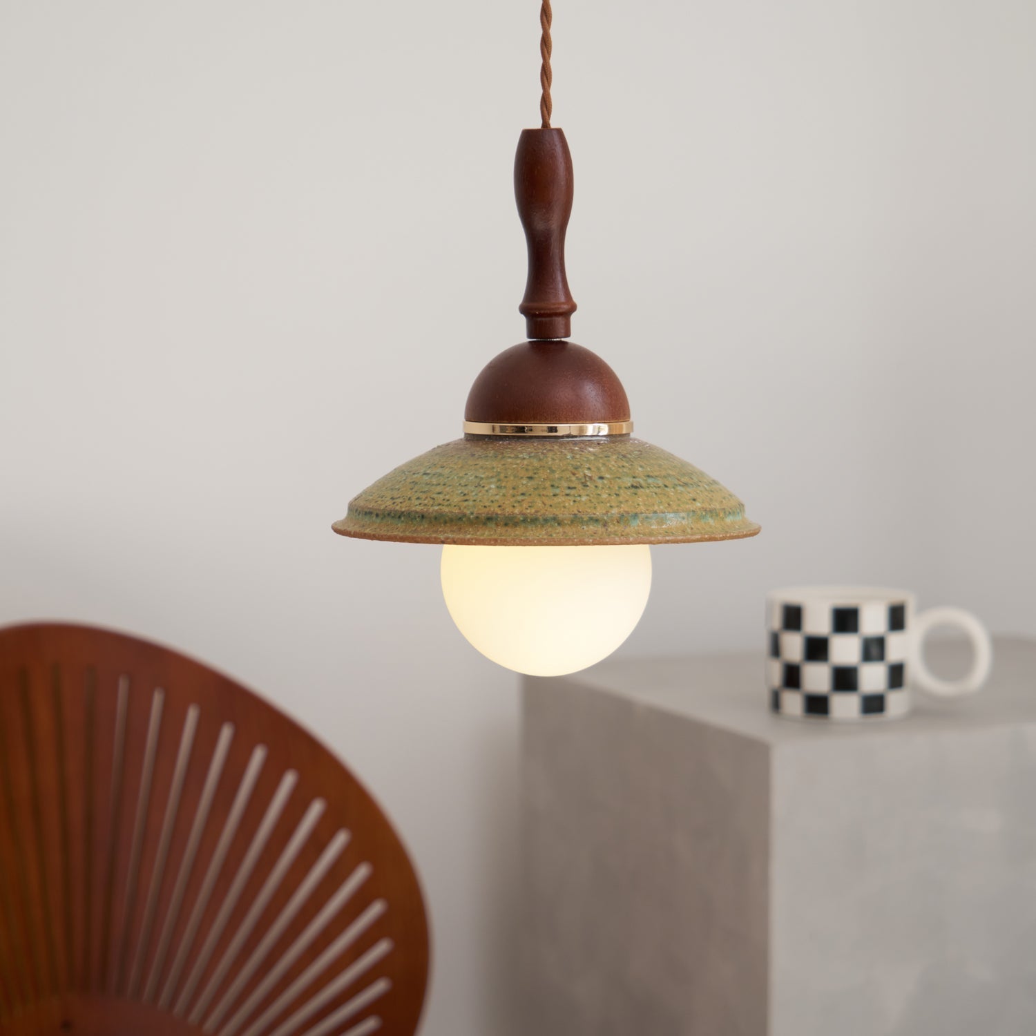 Ulsilia Nordic Art Wood Ceramics Pendant Lamp - Letslighting