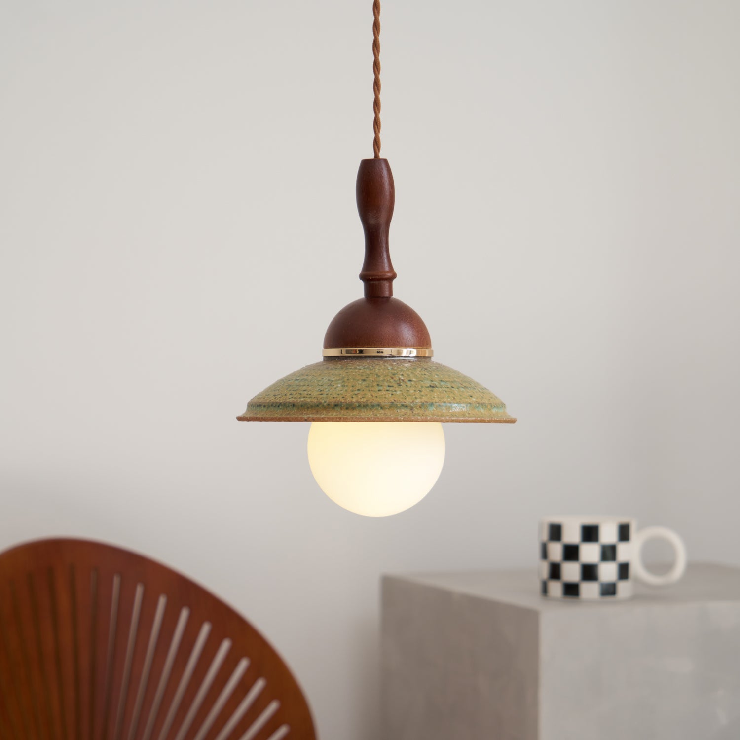 Ulsilia Nordic Art Wood Ceramics Pendant Lamp - Letslighting