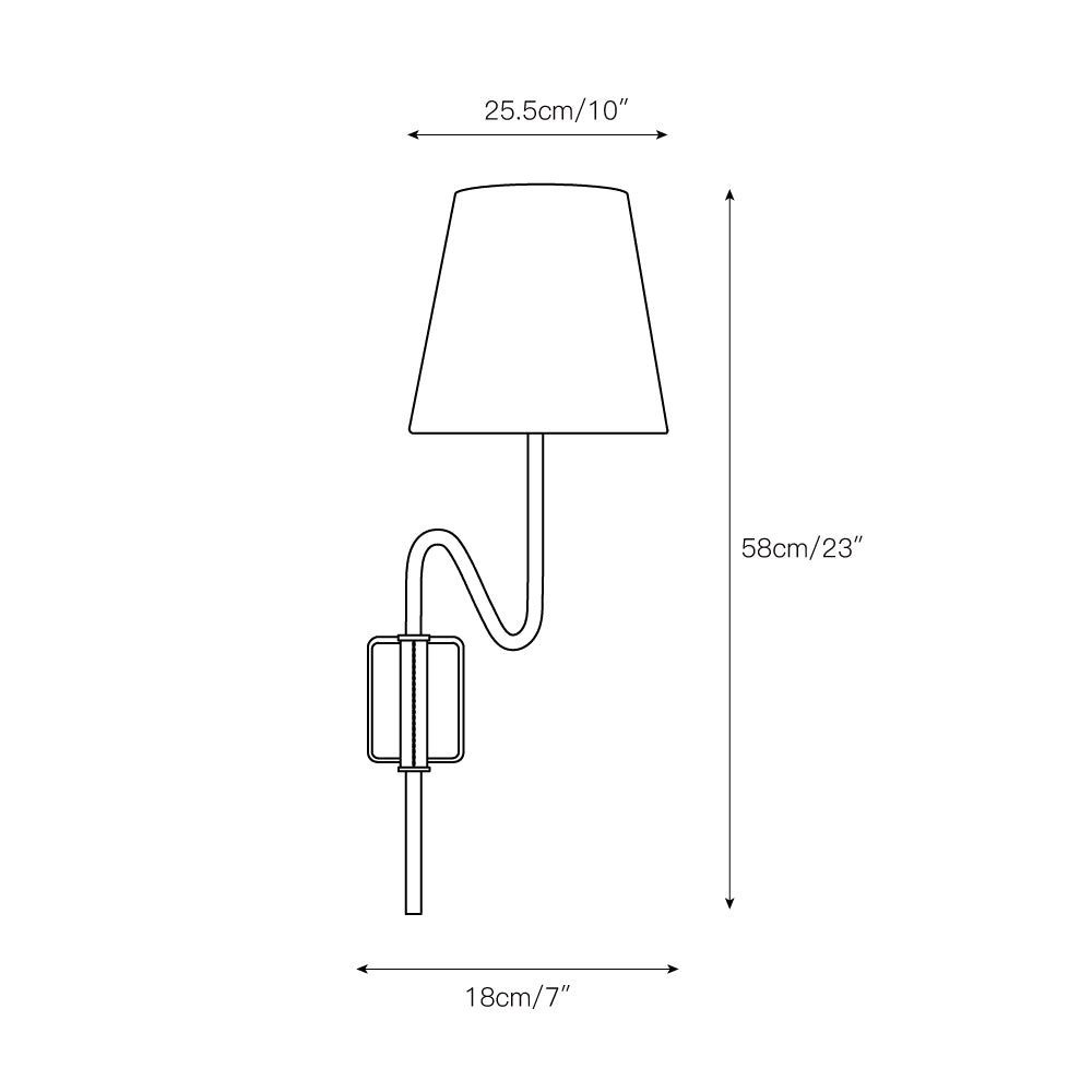 Osilan Vintage Staggered Tail Brass Fabric Sconce Wall Lamp - Letslighting