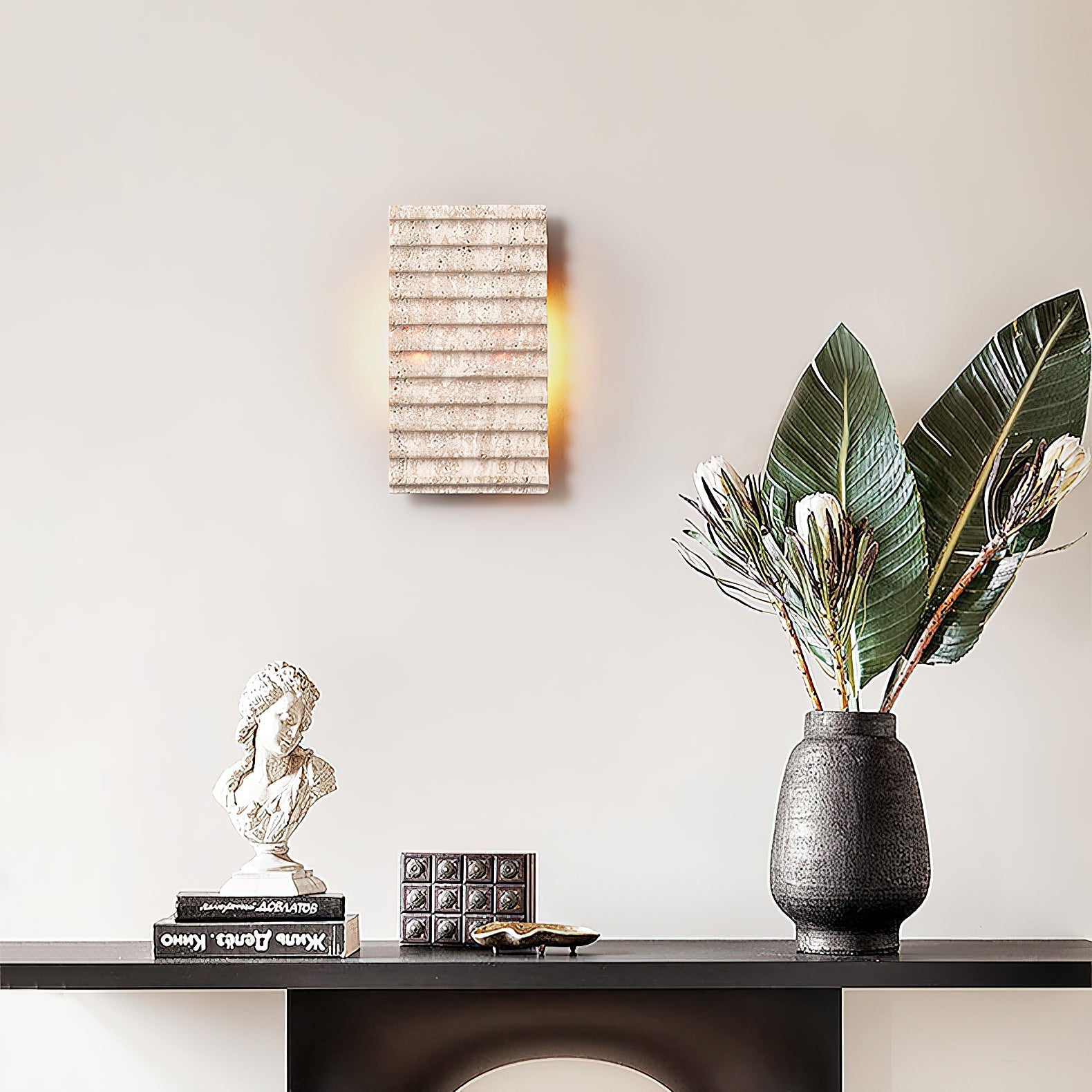 Othaus Modern Minimalist Beige Travertine Wall Lamp - Letslighting