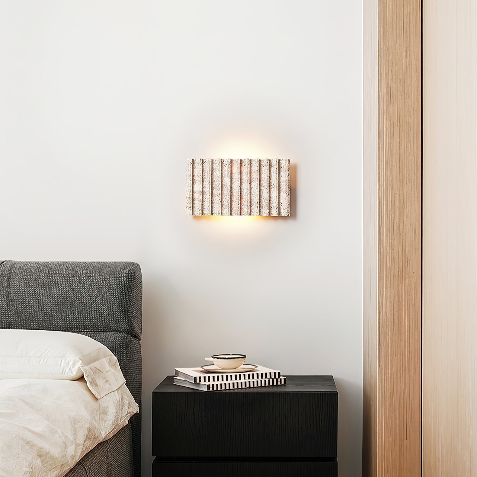 Othaus Modern Minimalist Beige Travertine Wall Lamp - Letslighting