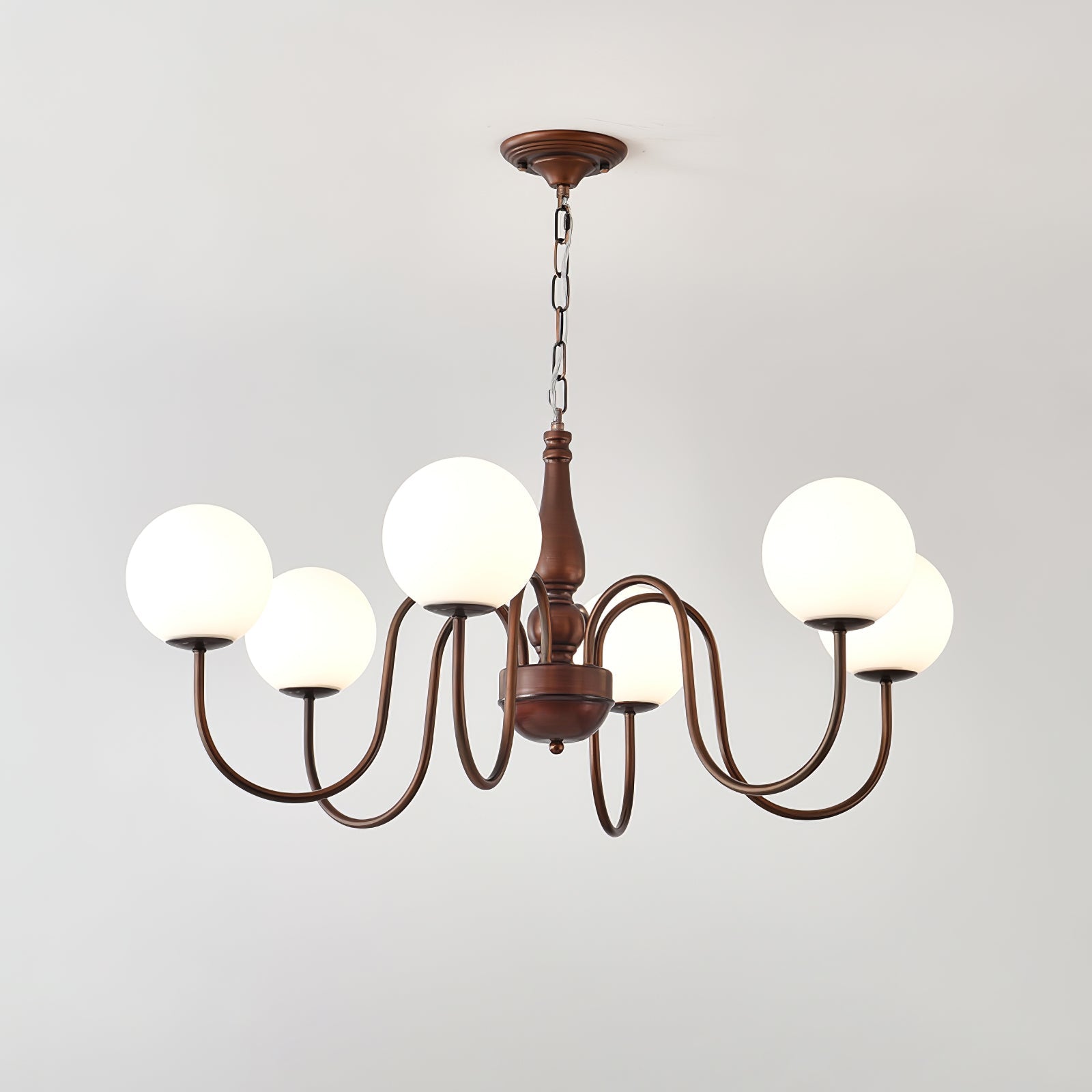 Lustra Chandelier Copper & Glass Grove Ball - Letslighting