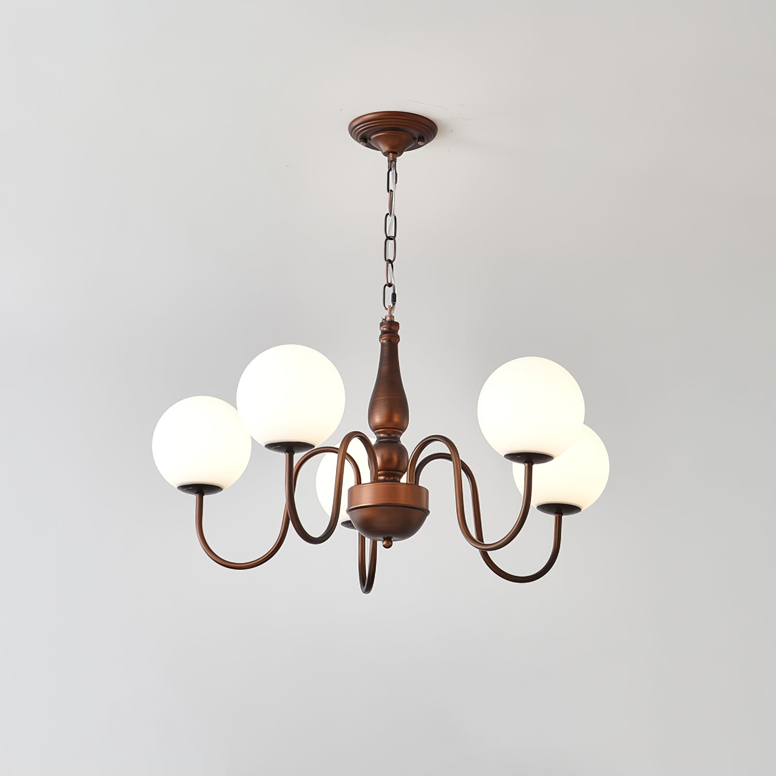 Lustra Chandelier Copper & Glass Grove Ball - Letslighting
