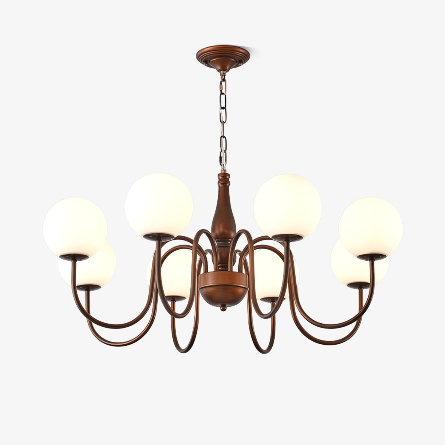 Lustra Chandelier Copper & Glass Grove Ball - Letslighting