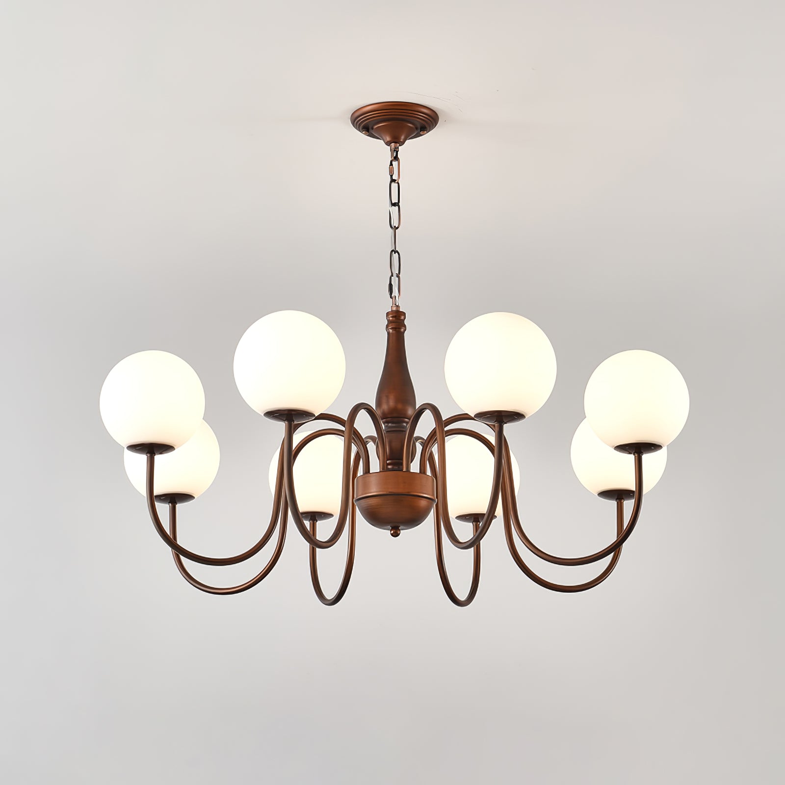 Lustra Chandelier Copper & Glass Grove Ball - Letslighting