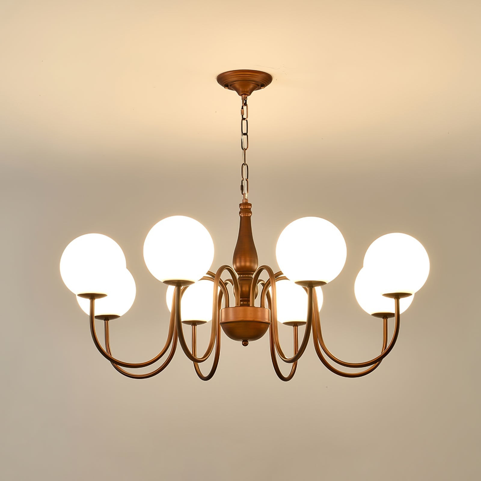 Lustra Chandelier Copper & Glass Grove Ball - Letslighting