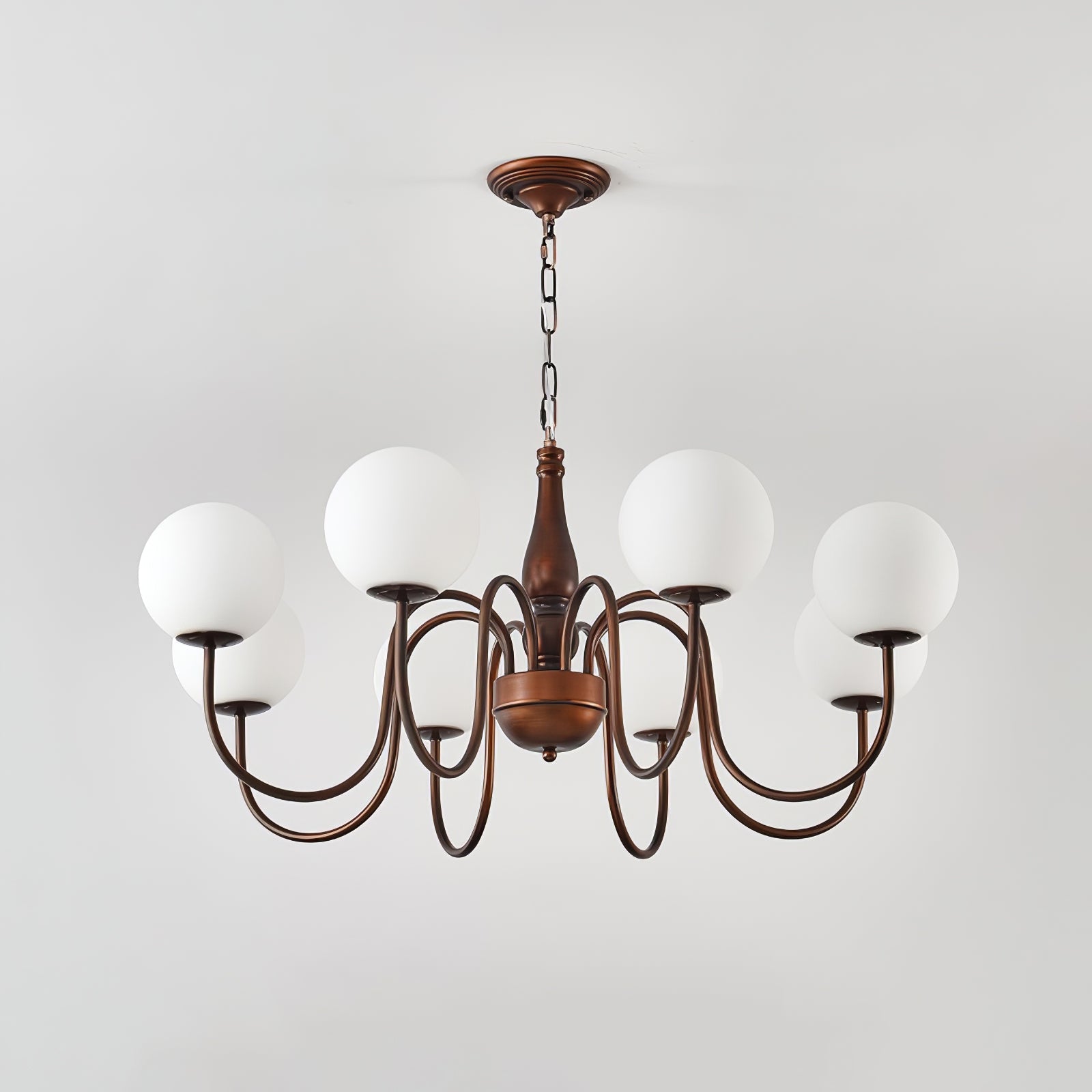 Lustra Chandelier Copper & Glass Grove Ball - Letslighting