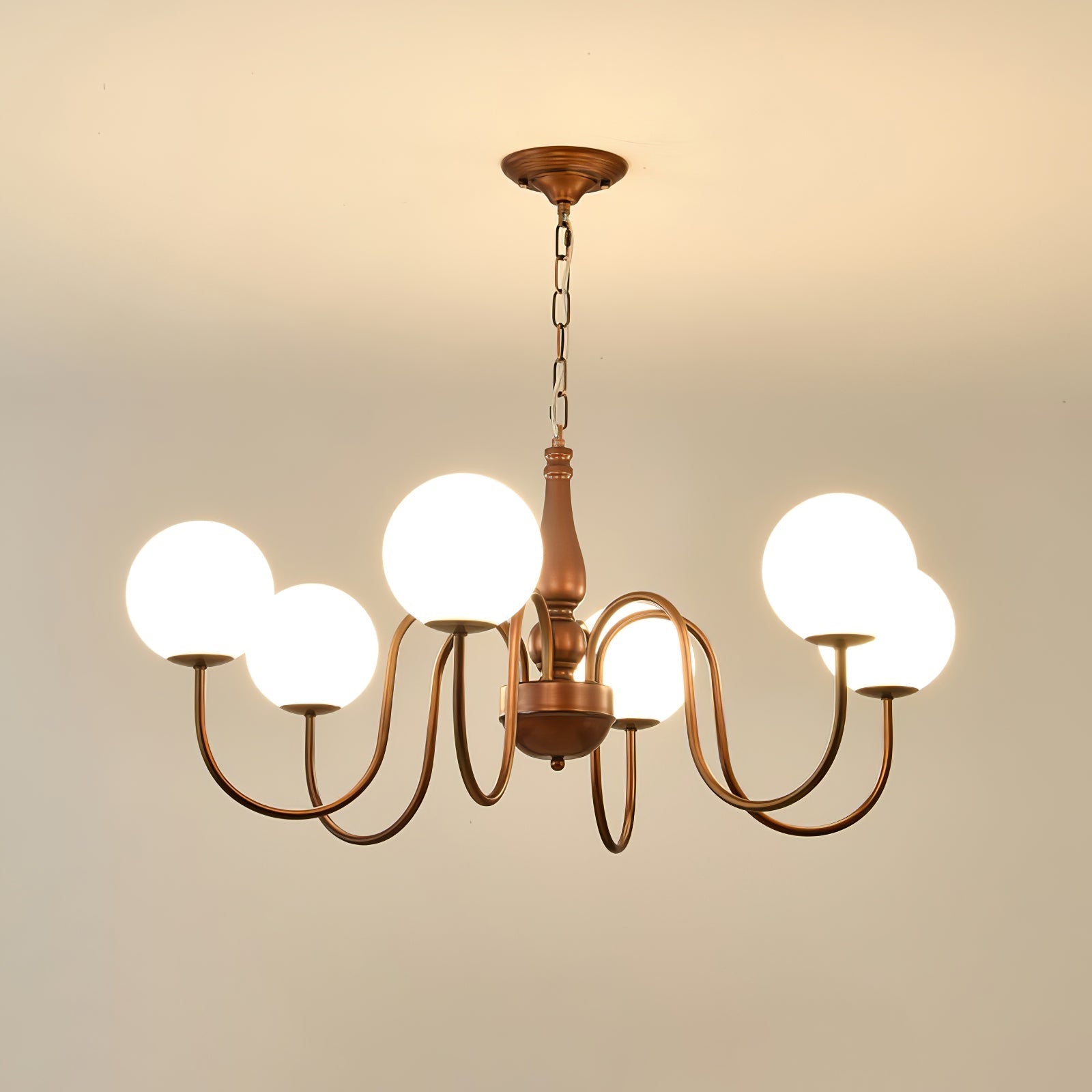 Lustra Chandelier Copper & Glass Grove Ball - Letslighting