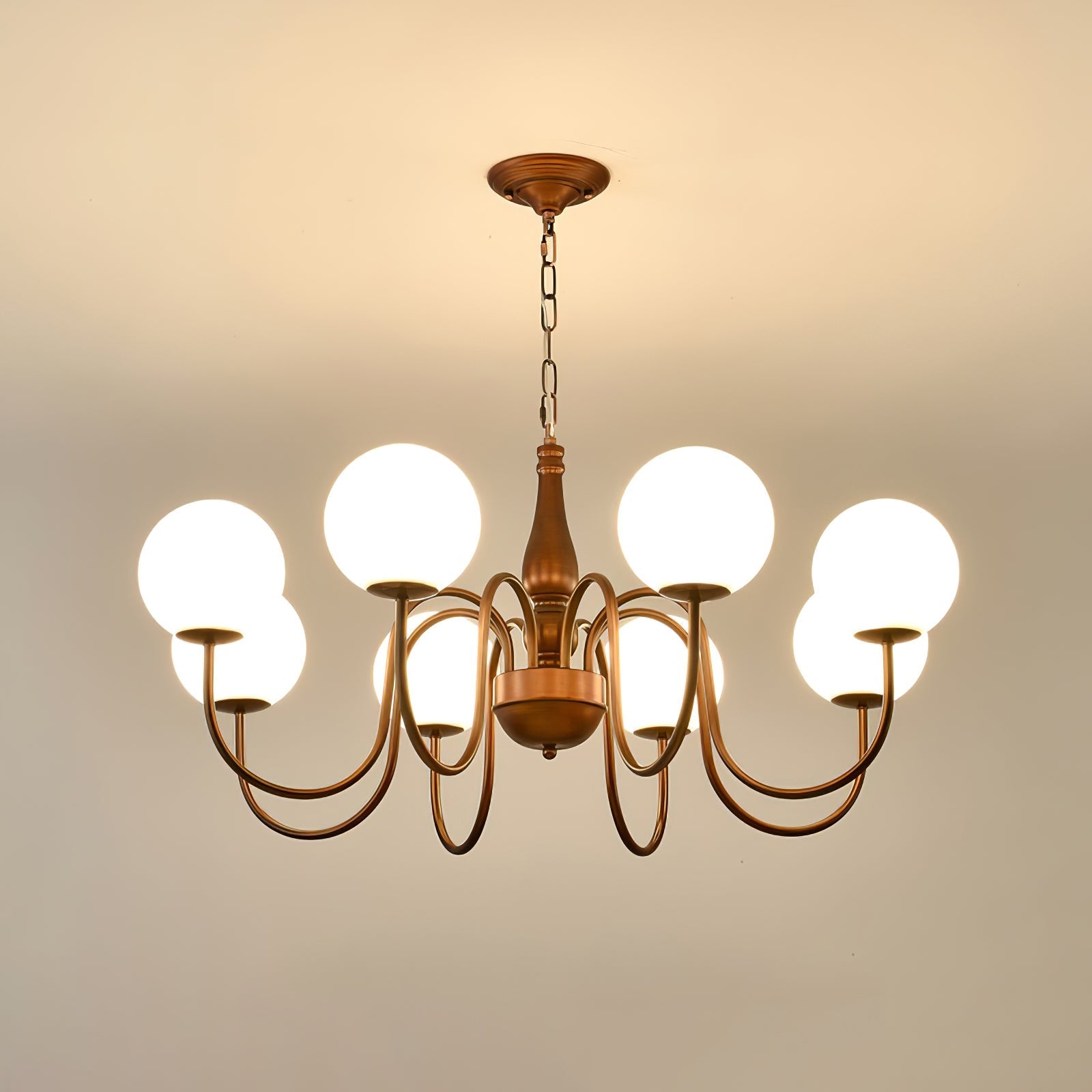 Lustra Chandelier Copper & Glass Grove Ball - Letslighting