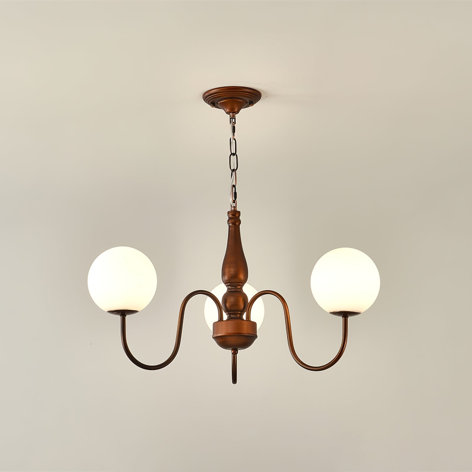 Lustra Chandelier Copper & Glass Grove Ball - Letslighting