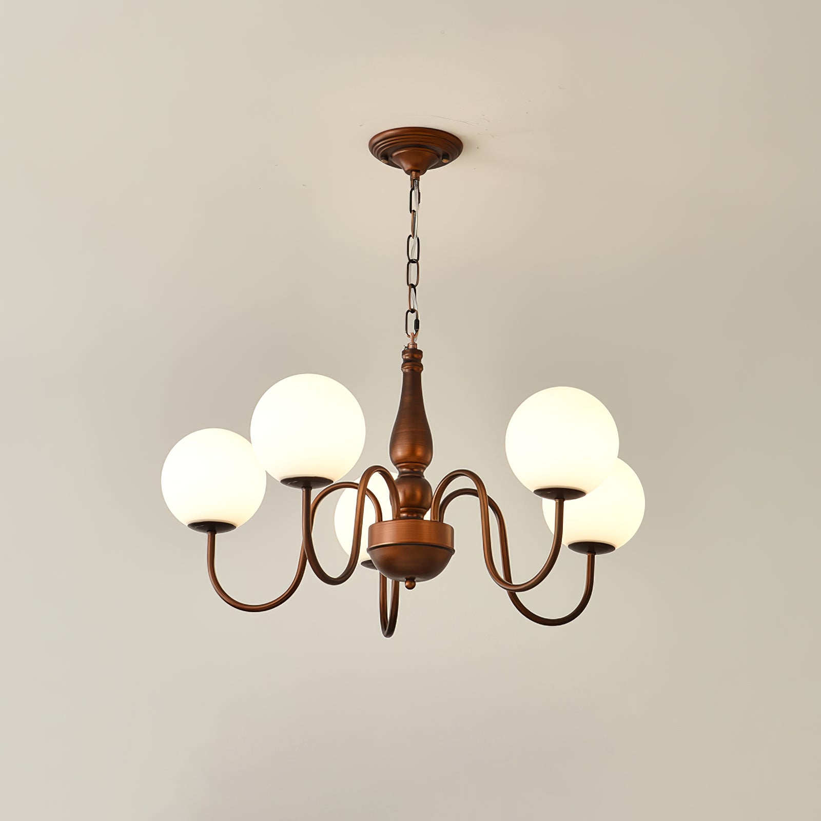 Lustra Chandelier Copper & Glass Grove Ball - Letslighting