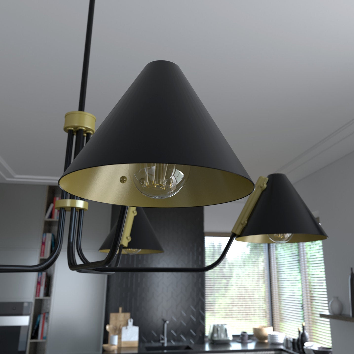Cucarara Vintage Industrial Isle Black Chandelier - Letslighting