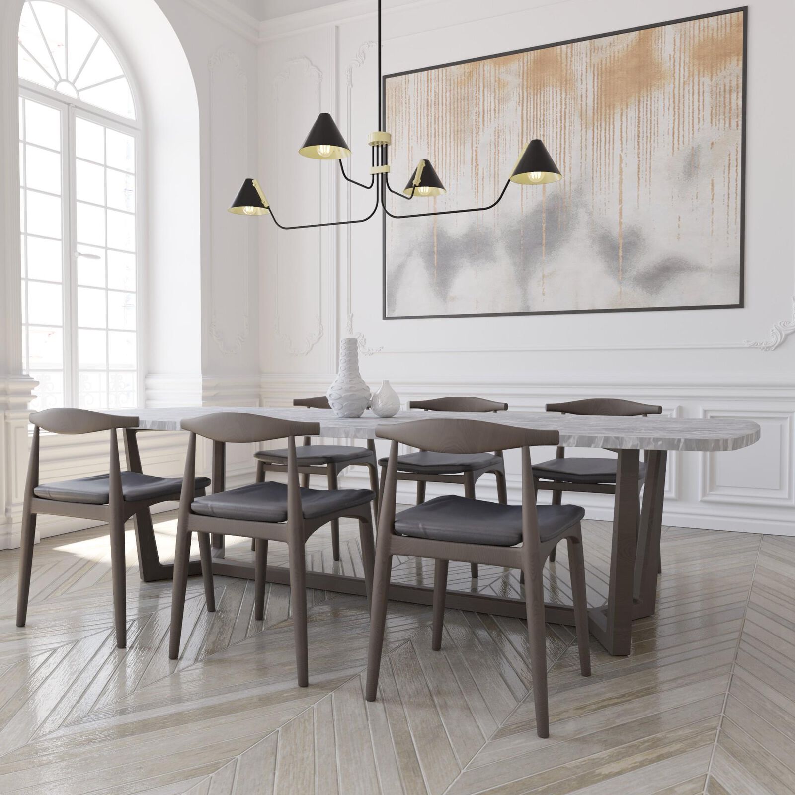 Cucarara Vintage Industrial Isle Black Chandelier - Letslighting