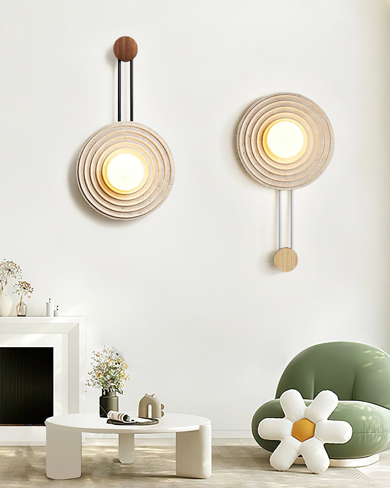 Isoror Spiral-Ring Travertine Wall Light - Letslighting