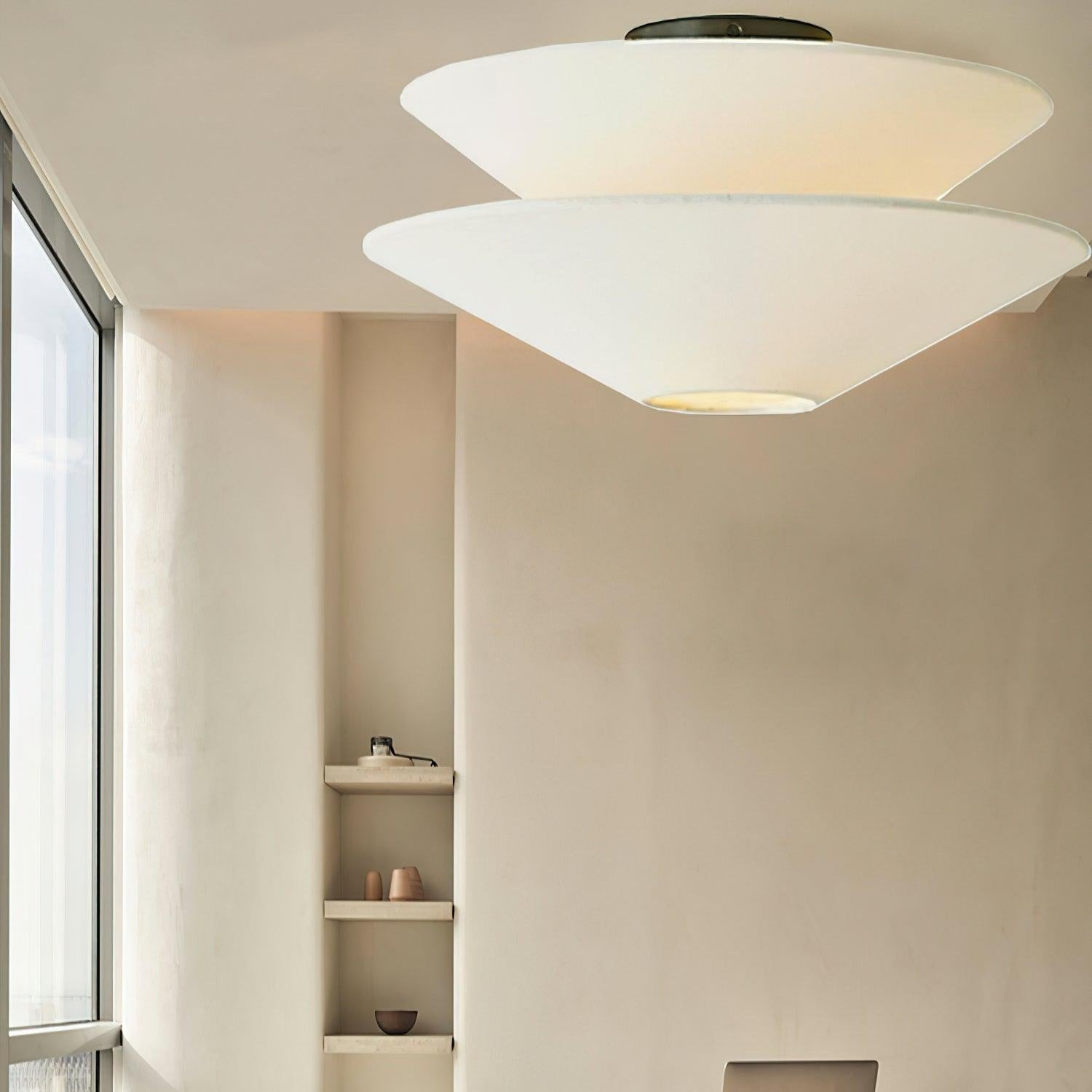 Ritta Double Cone Ceiling Light Fabric - Letslighting