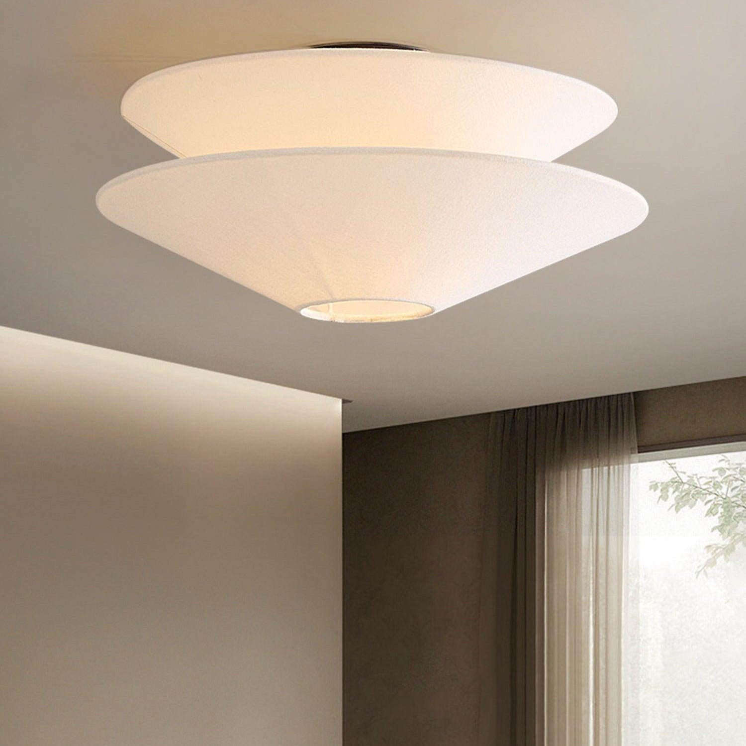 Ritta Double Cone Ceiling Light Fabric - Letslighting