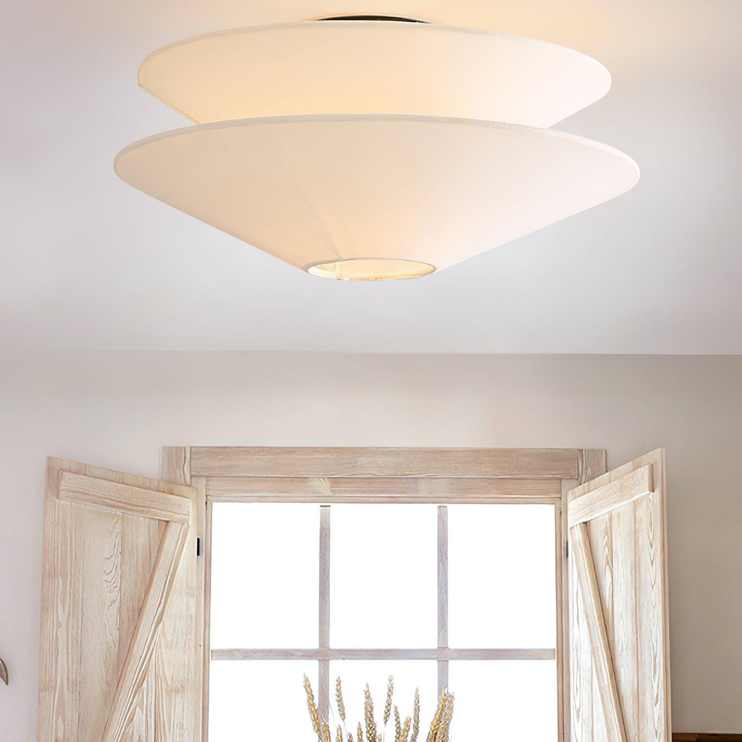 Ritta Double Cone Ceiling Light Fabric - Letslighting