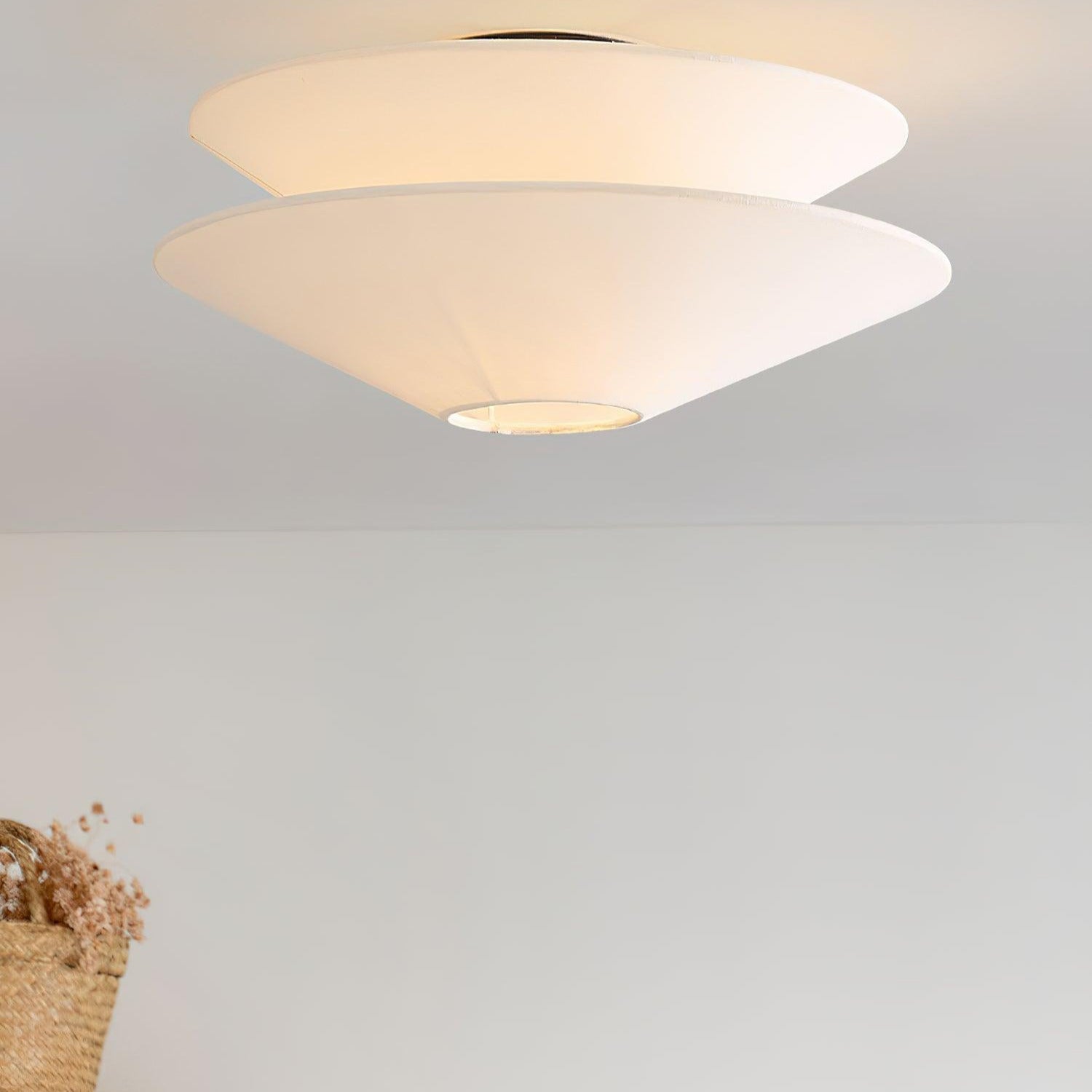 Ritta Double Cone Ceiling Light Fabric - Letslighting