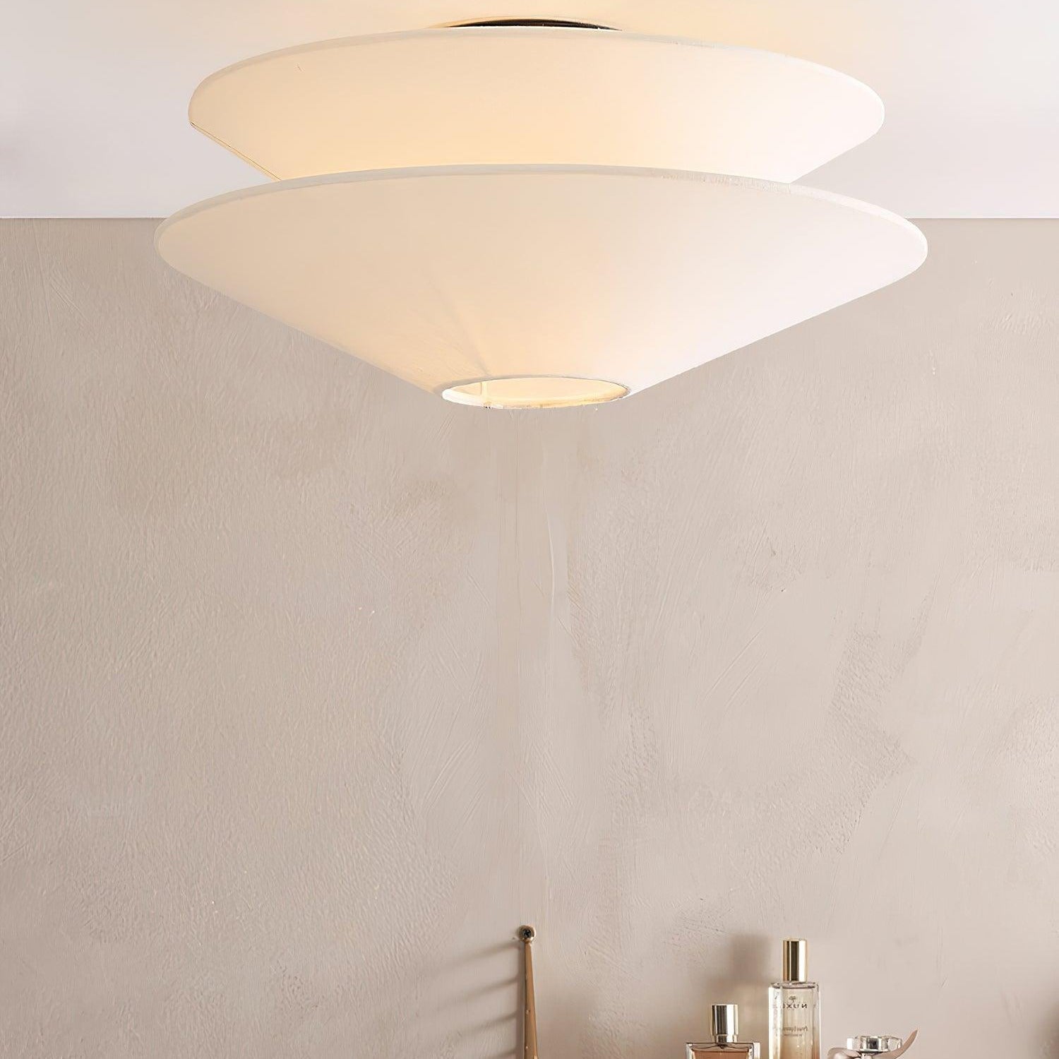 Ritta Double Cone Ceiling Light Fabric - Letslighting