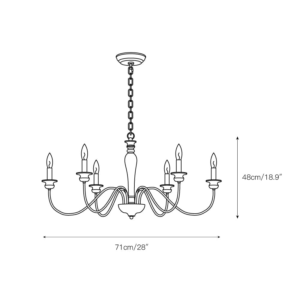 Illoros Vintage Industrial Candle Hand-carved Wood Chandelier - Letslighting