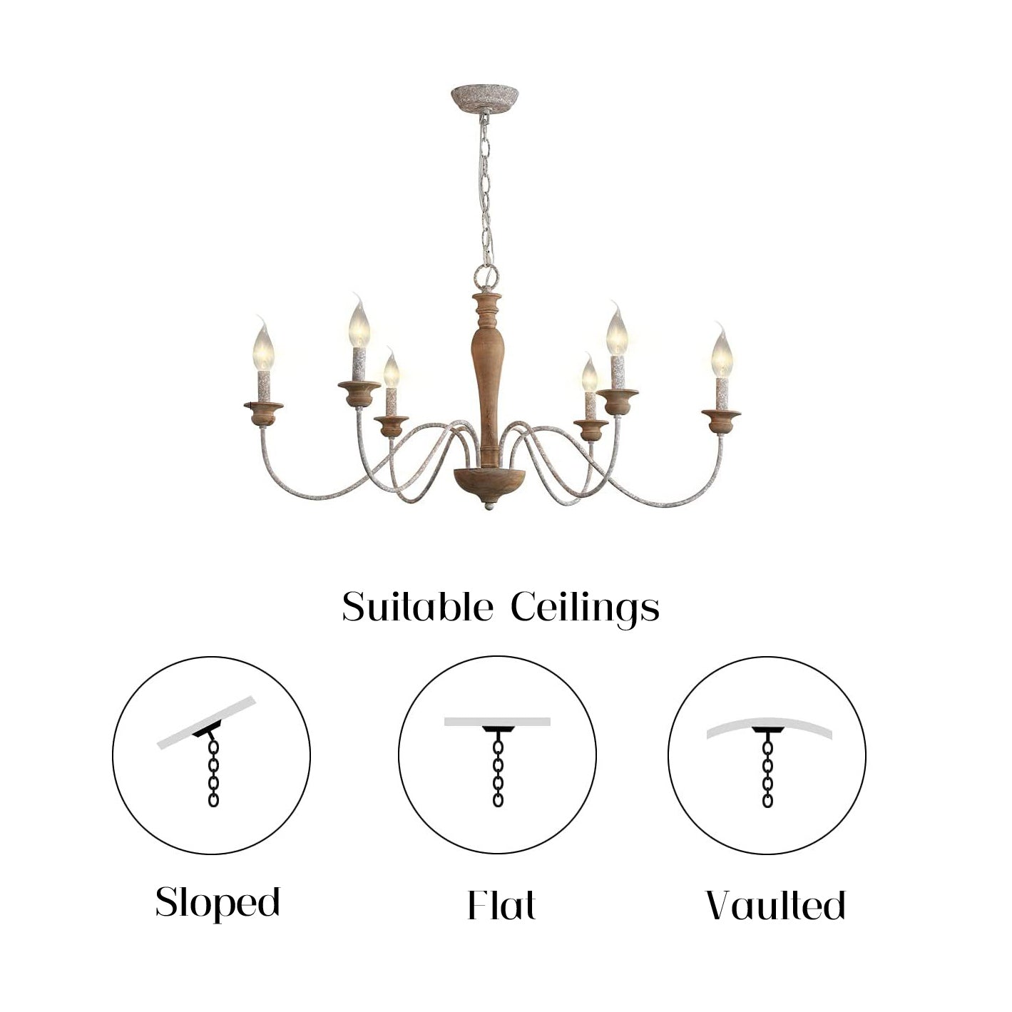 Illoros Vintage Industrial Candle Hand-carved Wood Chandelier - Letslighting