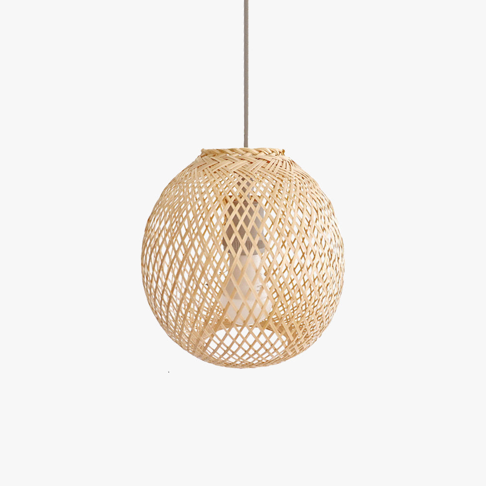 Ritta Creative Round Pendant Light Bamboo Bedroom Living Room - Letslighting