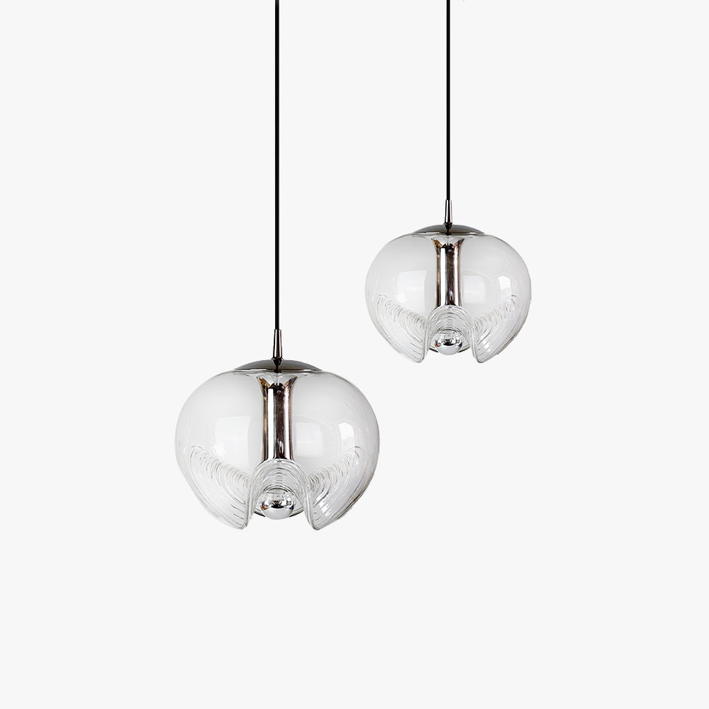 Valentina Modern Wave Metal Glass Pendant Light Bedroom - Letslighting