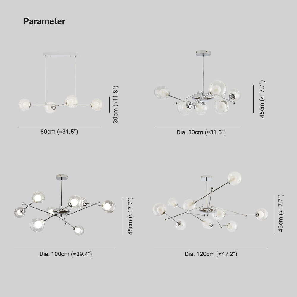 Valentina Nordic Bauhaus Chandelier Glass Living Room - Letslighting